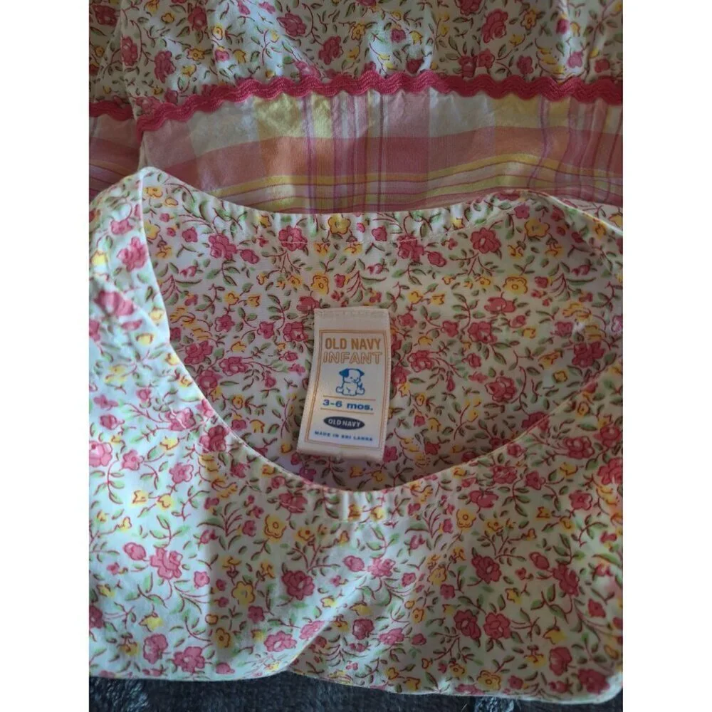 EUC Old Navy Infant Girl's Floral and Plaid Sun Dress/Sz. 3-6 months